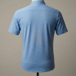 Mens short sleeve dress shirt with mandarin collar, solid color design, and breathable stretch fabric for office and casual wear.