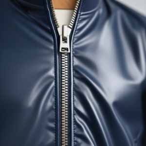 Men’s Aviator Jacket in polyester-spandex blend, lightweight, windproof and waterproof, with zipper closure and functional pockets.