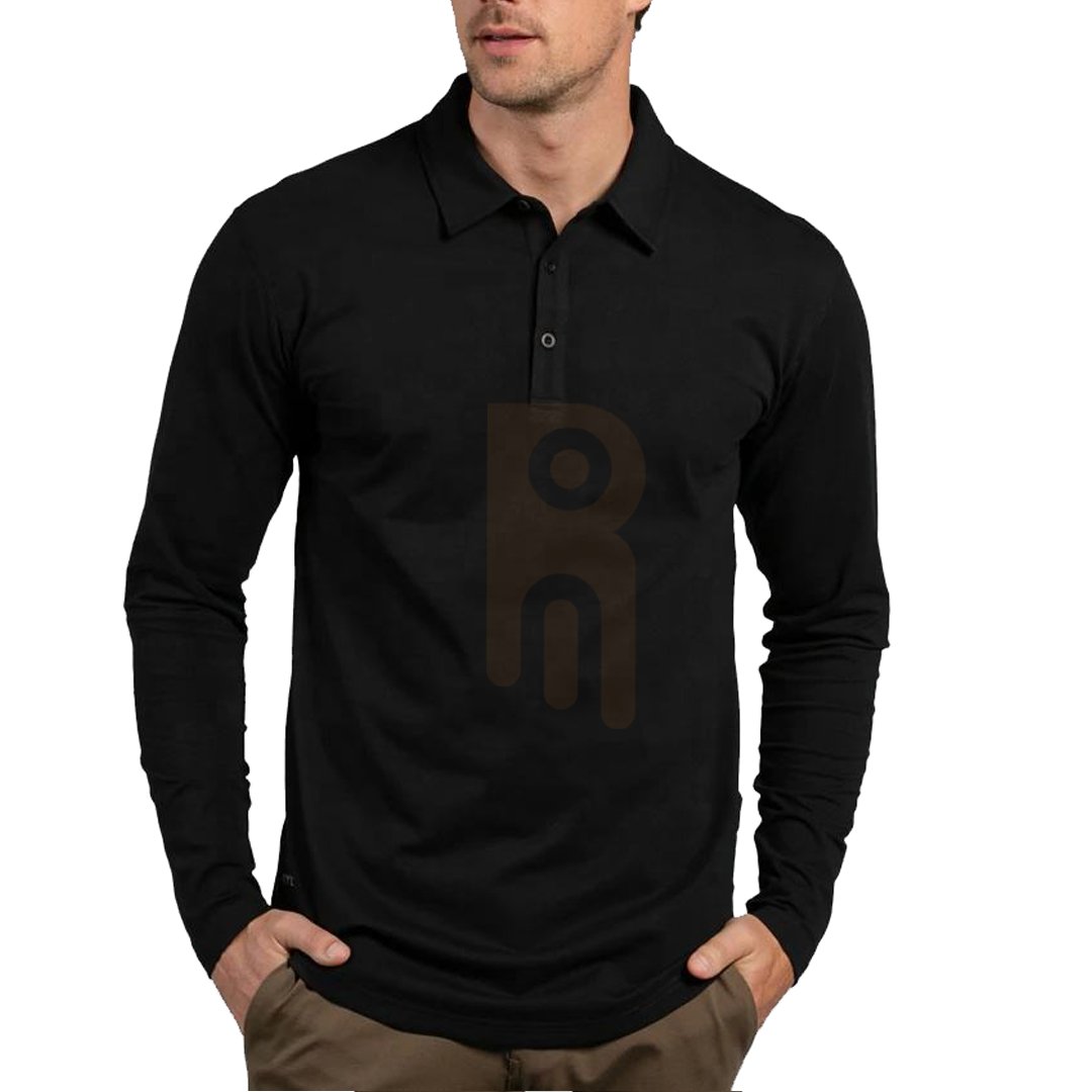 Long Sleeve Polo Shirts for Men Men’s long sleeve polo shirt made from breathable fabric, perfect for casual, office, and seasonal wear.