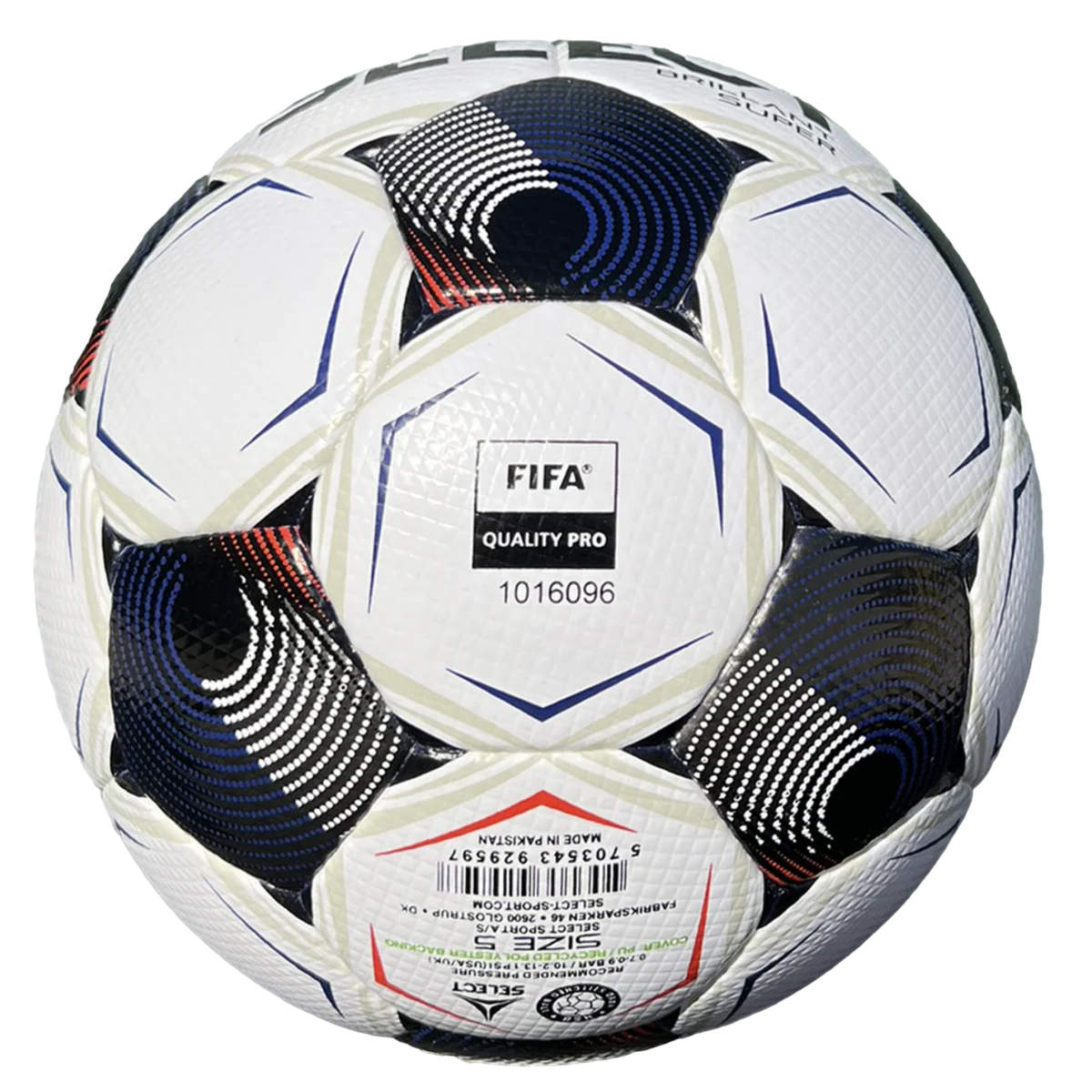 Select Brillant Super Soccer Ball Select Brillant Super HSB v25 soccer ball with NFHS and FIFA Quality Pro logos.