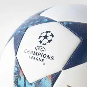 Adidas Finale Cardiff 2017 Official Match Ball with dragon graphics and white stars.