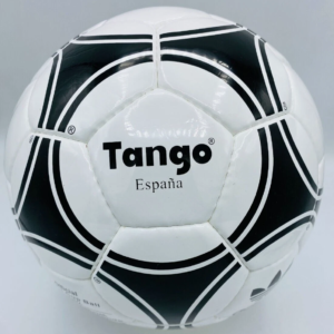 Adidas Tango España 1982 World Cup soccer ball replica with black triad pattern.